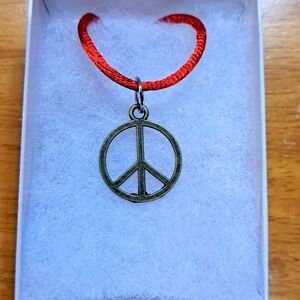 Bronze Peace Sign Necklace